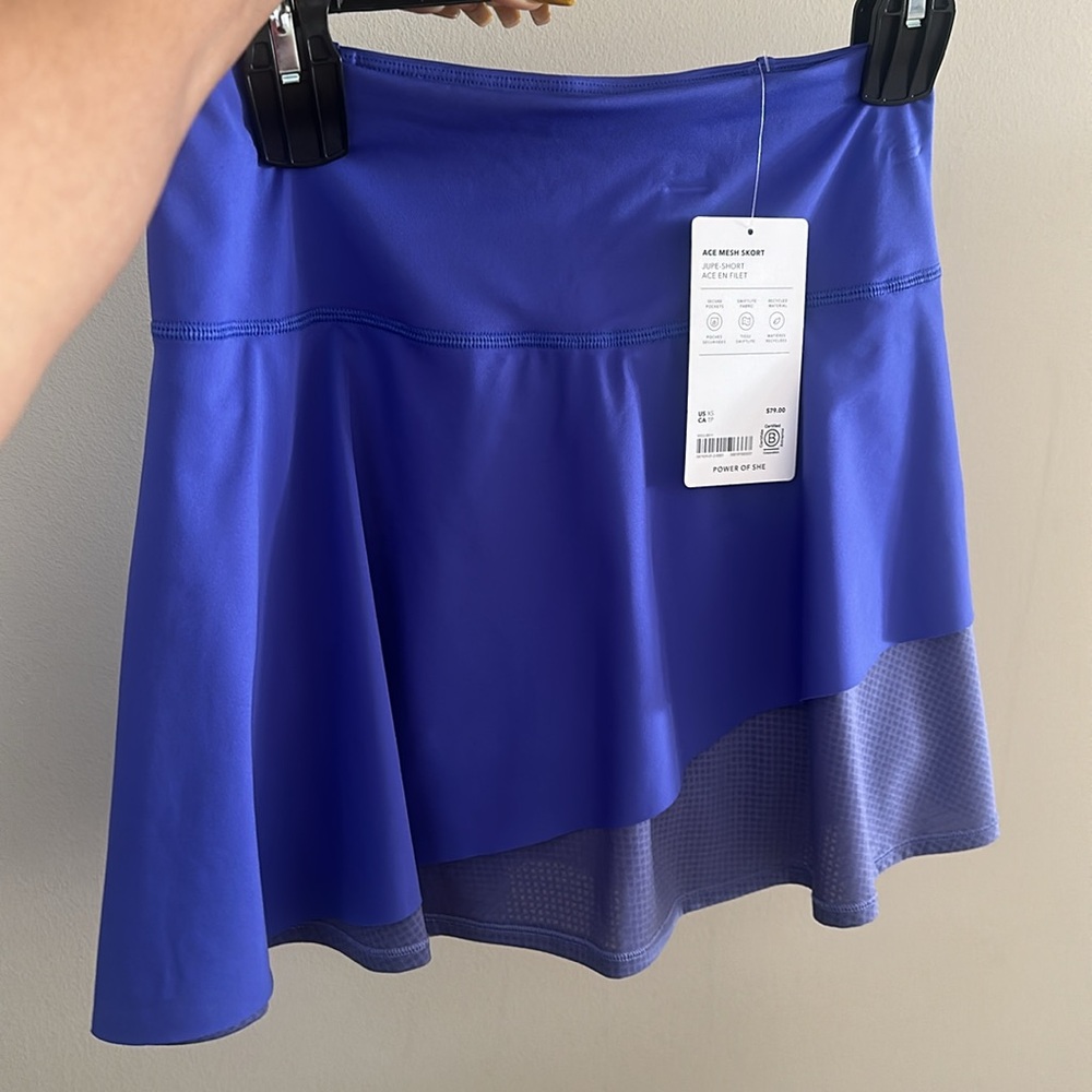 Women’s Royal Blue Flared Mesh Hem Skort